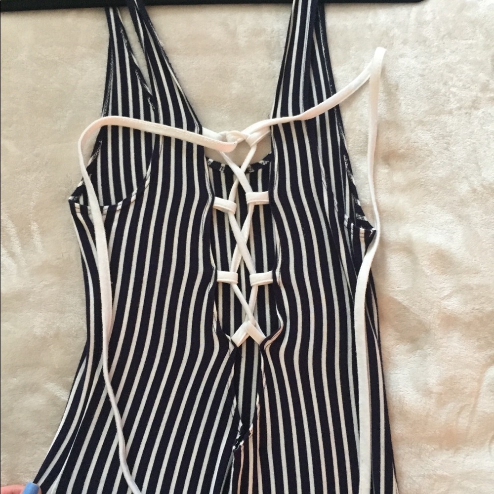 Navy and white stripped maxi